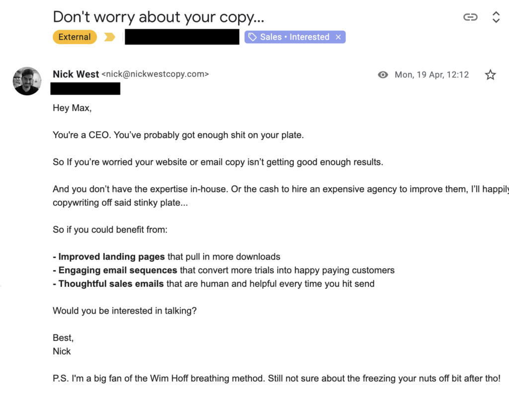 freelance copywriting (nick west copy)